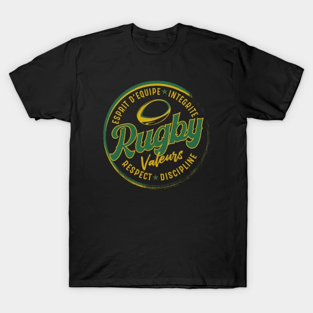 Rugby Values – Team spirit, integrity, respect, discipline T-Shirt by Teebee